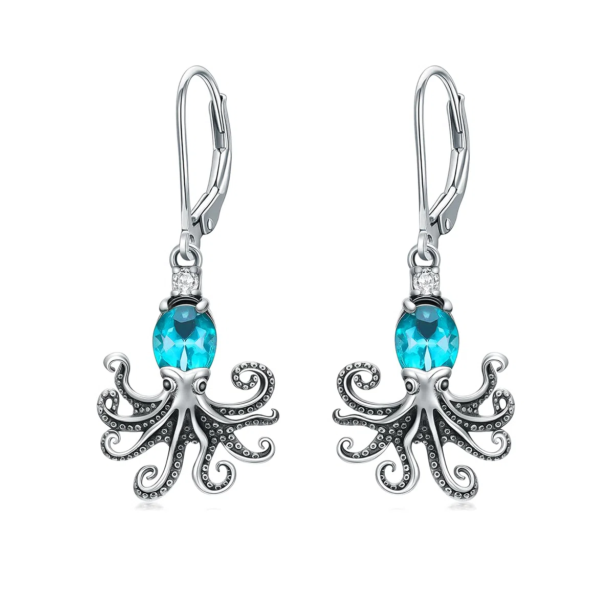 LONAGO Oktopus Ohrringe für Damen 925er Sterlingsilber Ozean Motiv Oktopus Ohrhänger