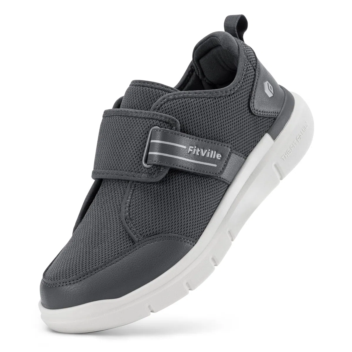 FitVille Extra Weit Diabetiker Schuhe Herren Gesundheitsschuhe mit Klettverschluss Walkingschuhe Senioren Hausschuhe Schwarz Blau Gr.40-50