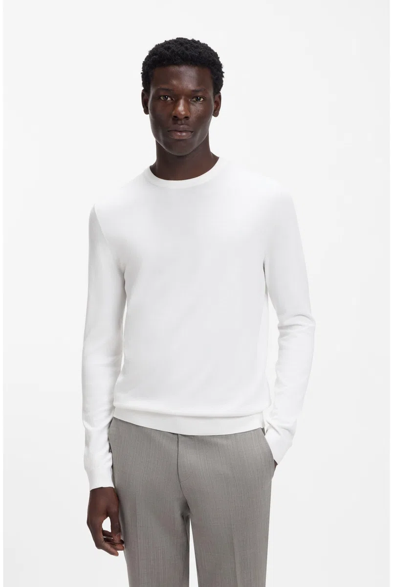 HUGO Herren San Cody-CV Regular-Fit Pullover aus Soften Garnen mit Rundhalsausschnitt