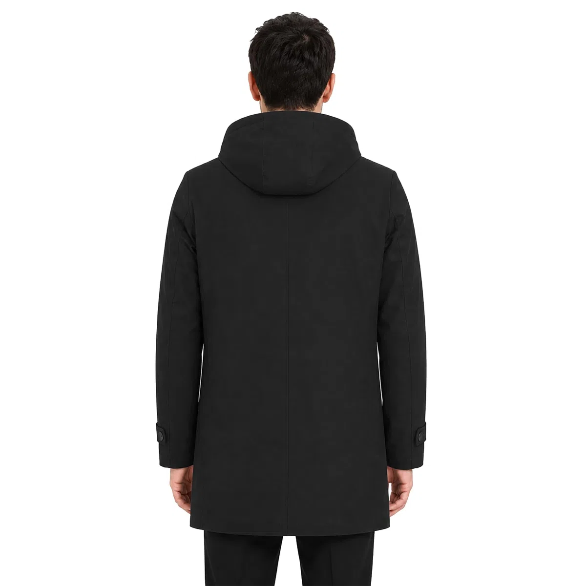 Allthemen Herren Trenchcoat mit Kapuze Übergangsjacke Winddicht Mantel Herbst Fruhling Jacke Business Casual