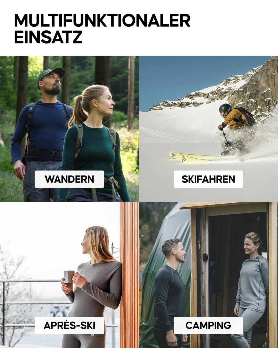 DANISH ENDURANCE Merino Shirt Langarm Damen, Premium Thermoshirt, Warm & Atmungsaktiv, Merinowolle Thermo Oberteil