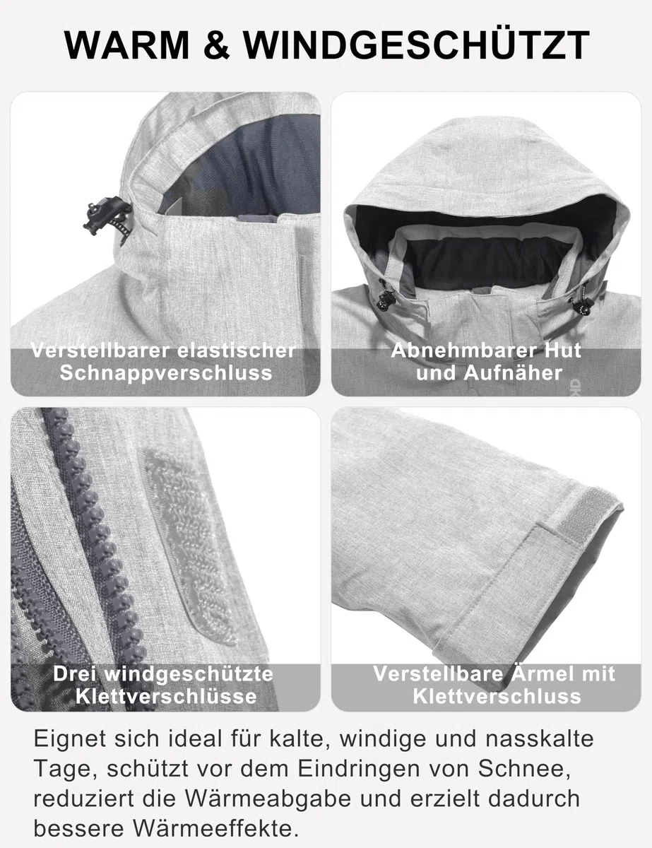 Little Donkey Andy Damen wasserdichte Regenjacke Leichte atmungsaktivem Regenjacke für Outdoor-Windbreaker zum Wandern