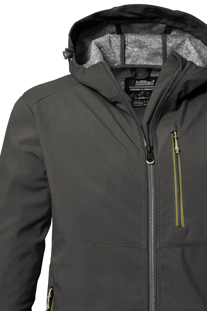 killtec Herren Softshelljacke/Outdoorjacke mit Kapuze KOS 259