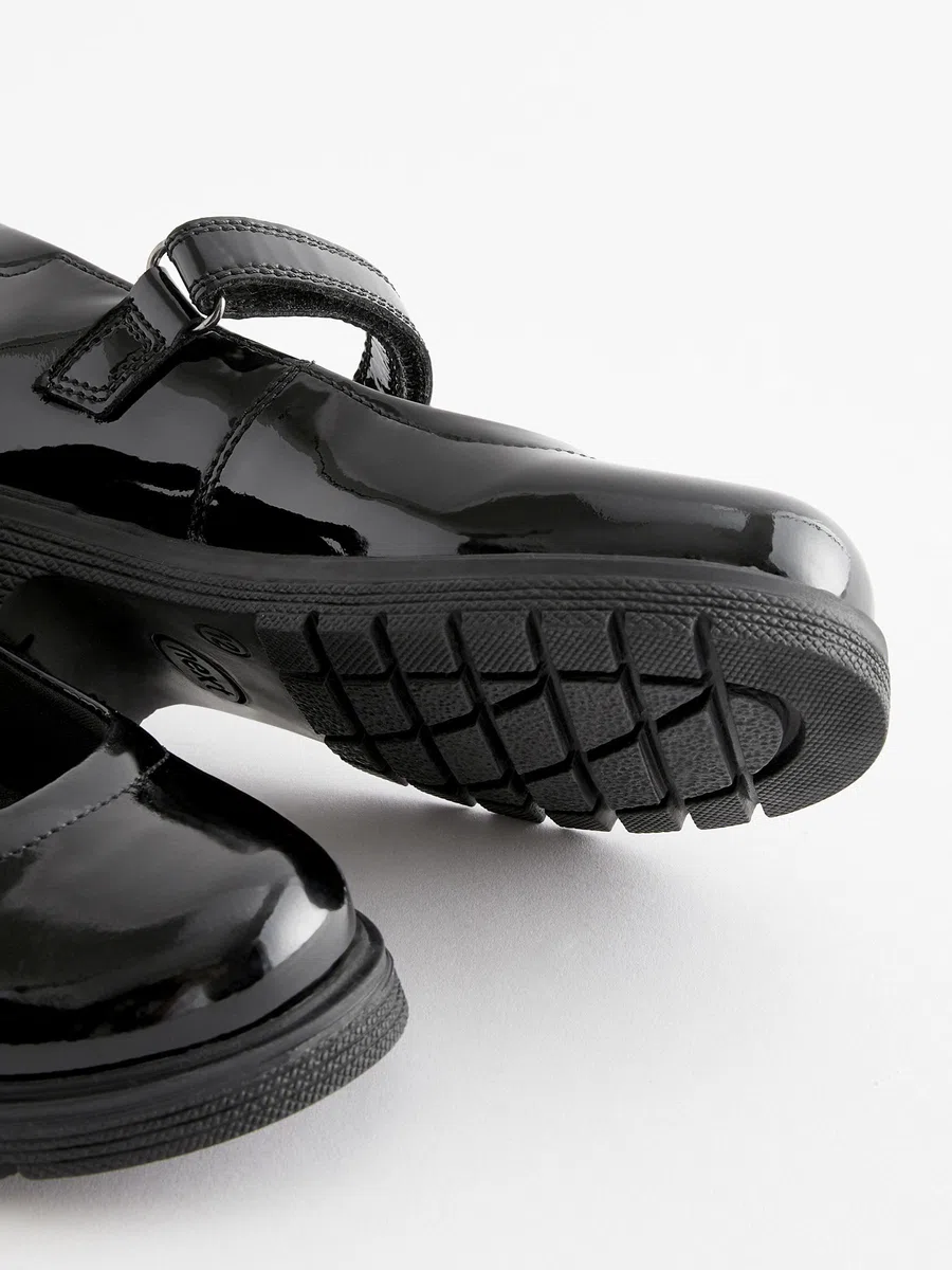 NEXT Mädchen Weite Passform (G) Klobige Mary-Jane-Schuhe aus Leder für die Schule, Weite Passform