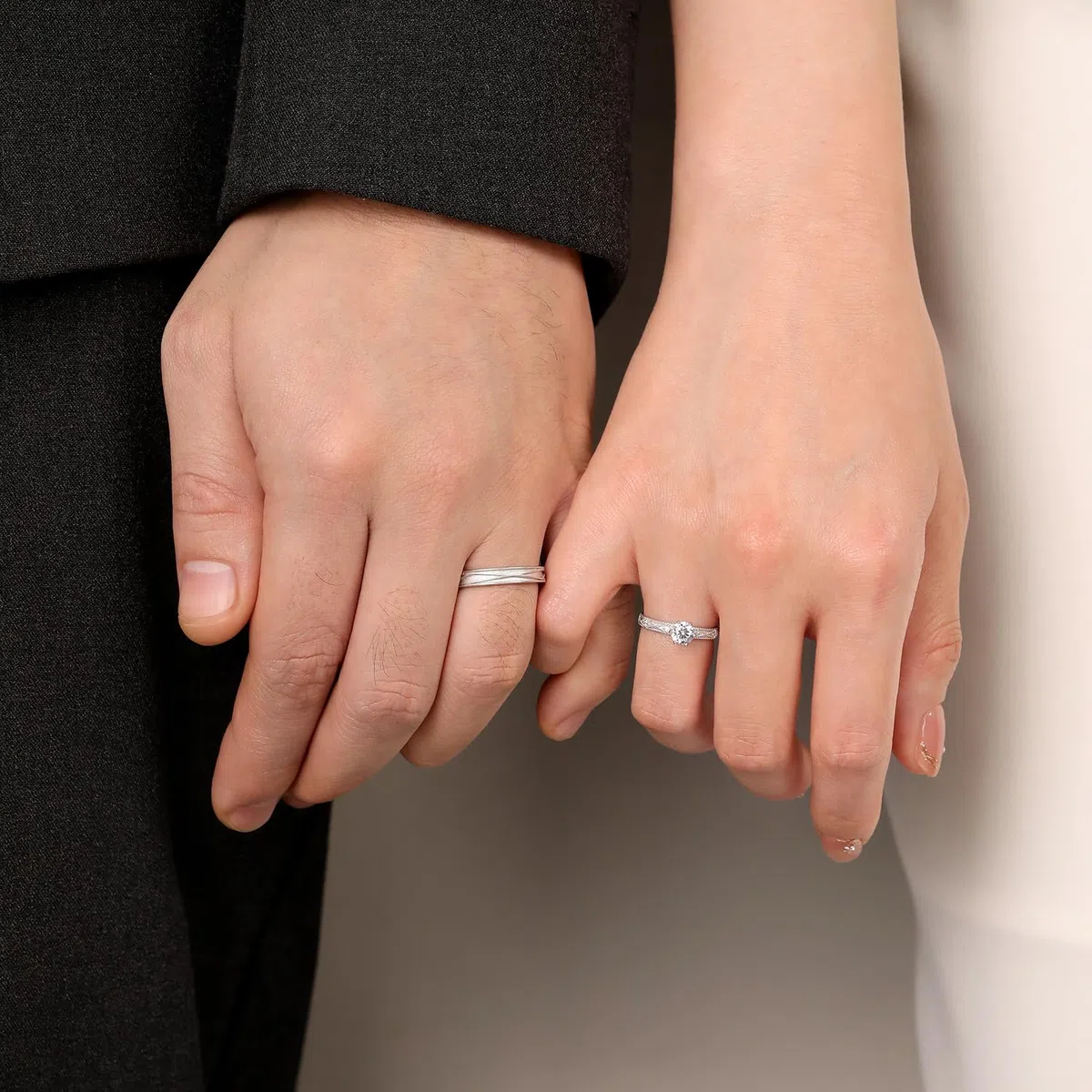 Meissa Paar-Ringe Eheringe Silber 925 Paarpreis Funkelndes Diamantdesign Perfekt für Verlobung Heirat und Hochzeit Ideales Geschenk zum Jahrestag