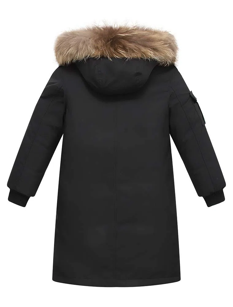 FTCayanz Kinder Daunenjacken Winterjacke mit Kapuze Lang Jacken für Jungen Mädchen Mäntel warm Wintermantel