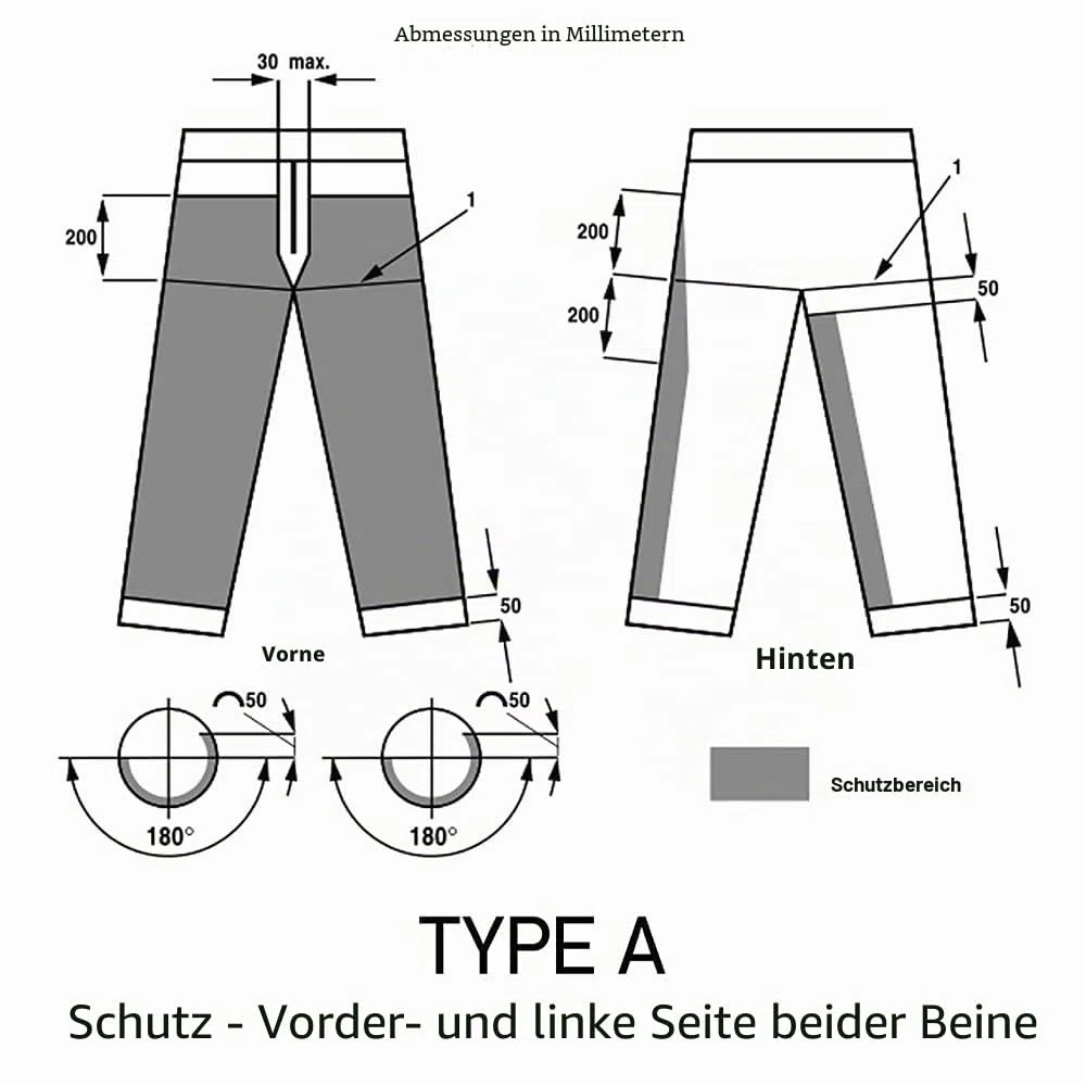 Oregon Yukon Kettensägen-Schnittschutzhose Typ A Klasse 1