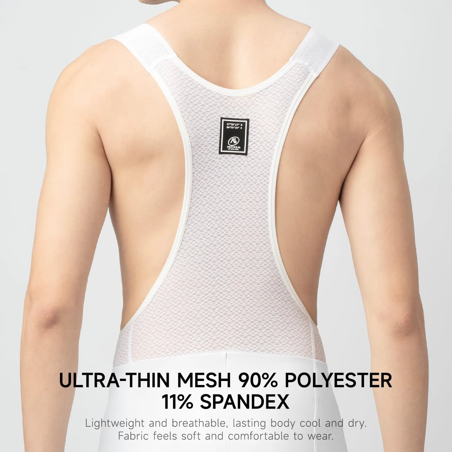 NUCKILY Herren Wettkampf-Fahrrad-Trägerhose, 4D-gepolsterte Fahrrad-Trägerhose mit Taschen, Pro Race Bike Shorts