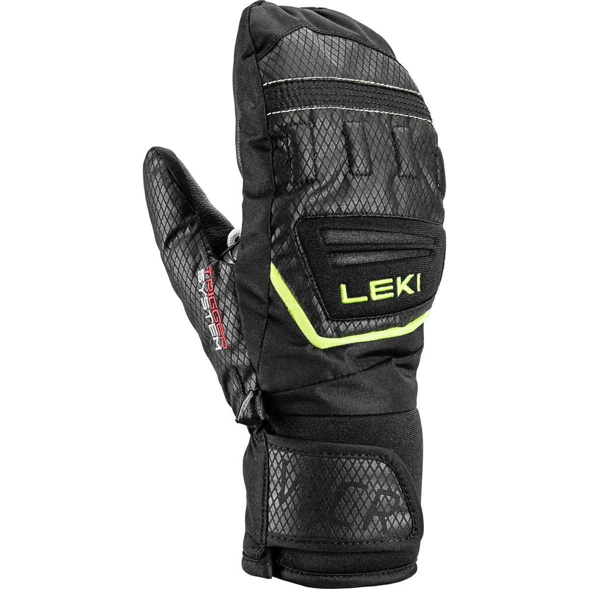 LEKI Kinder WCR Team 3D Handschuhe, Black-Ice Lemon, EU 7