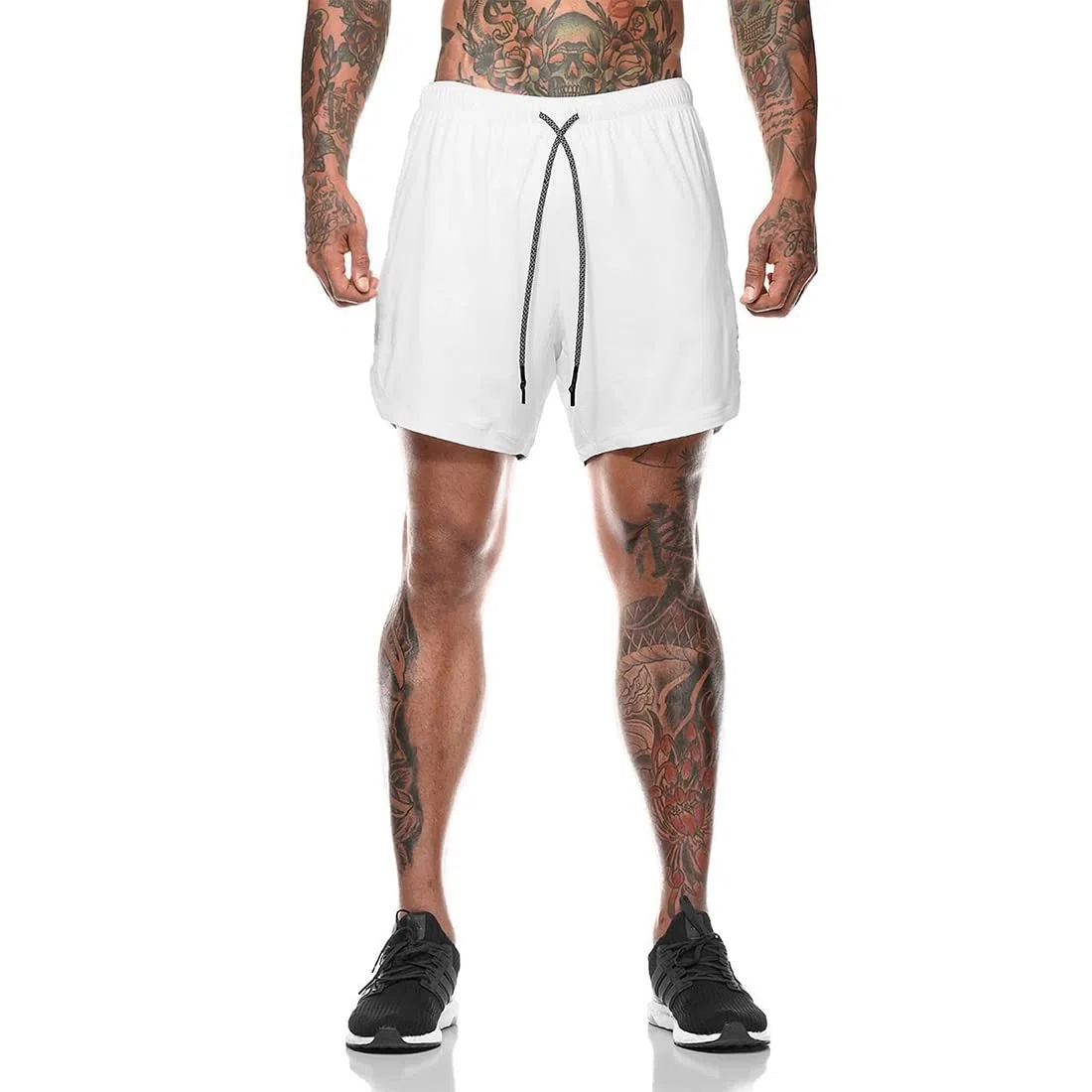 Shorts Herren 2 in1 Trainingsshorts Kurze Hosen Schnelltrocknende Laufshorts Sporthose Taschen Kompressions Shorts