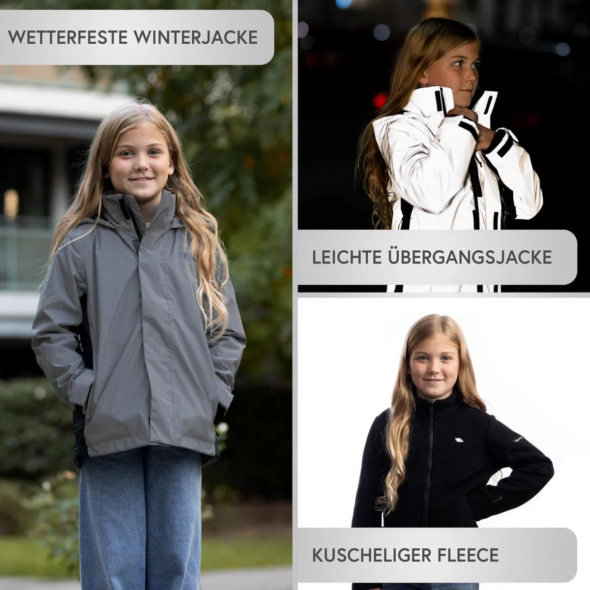 Valkental - Wasserdichte 3in1 Jacke Kinder mit Fleece Zipp-In | Jungen & Mädchen | Geeignet als Winterjacke, Regenjacke & Fahrradjacke