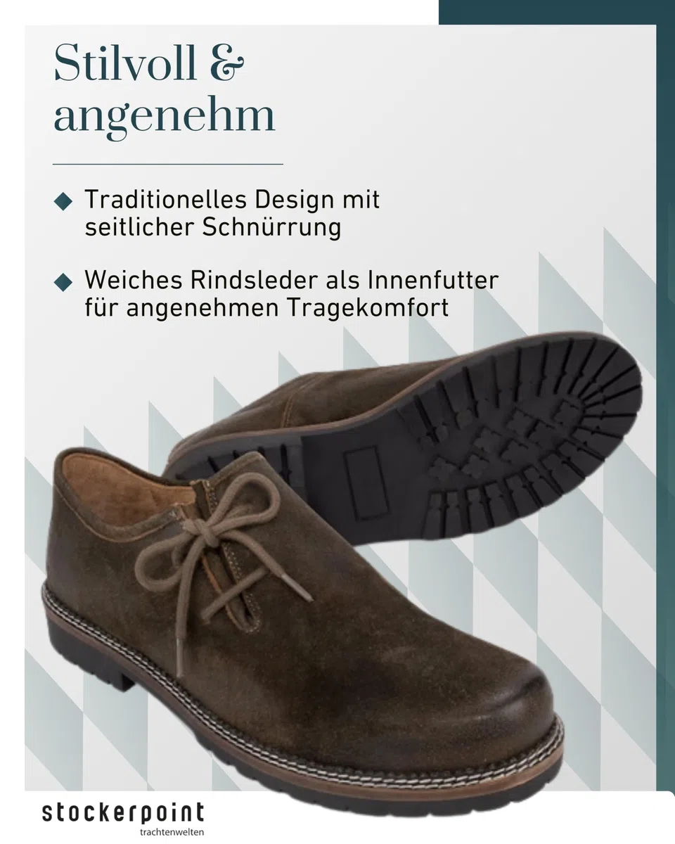 Stockerpoint Herren Haferlschuhe Tailor I Größe 40-47 I Trachtenschuhe aus hochwertigem Leder I Optimale Passform & traditionelles Design I Ideal für Trachten & Festlichkeiten