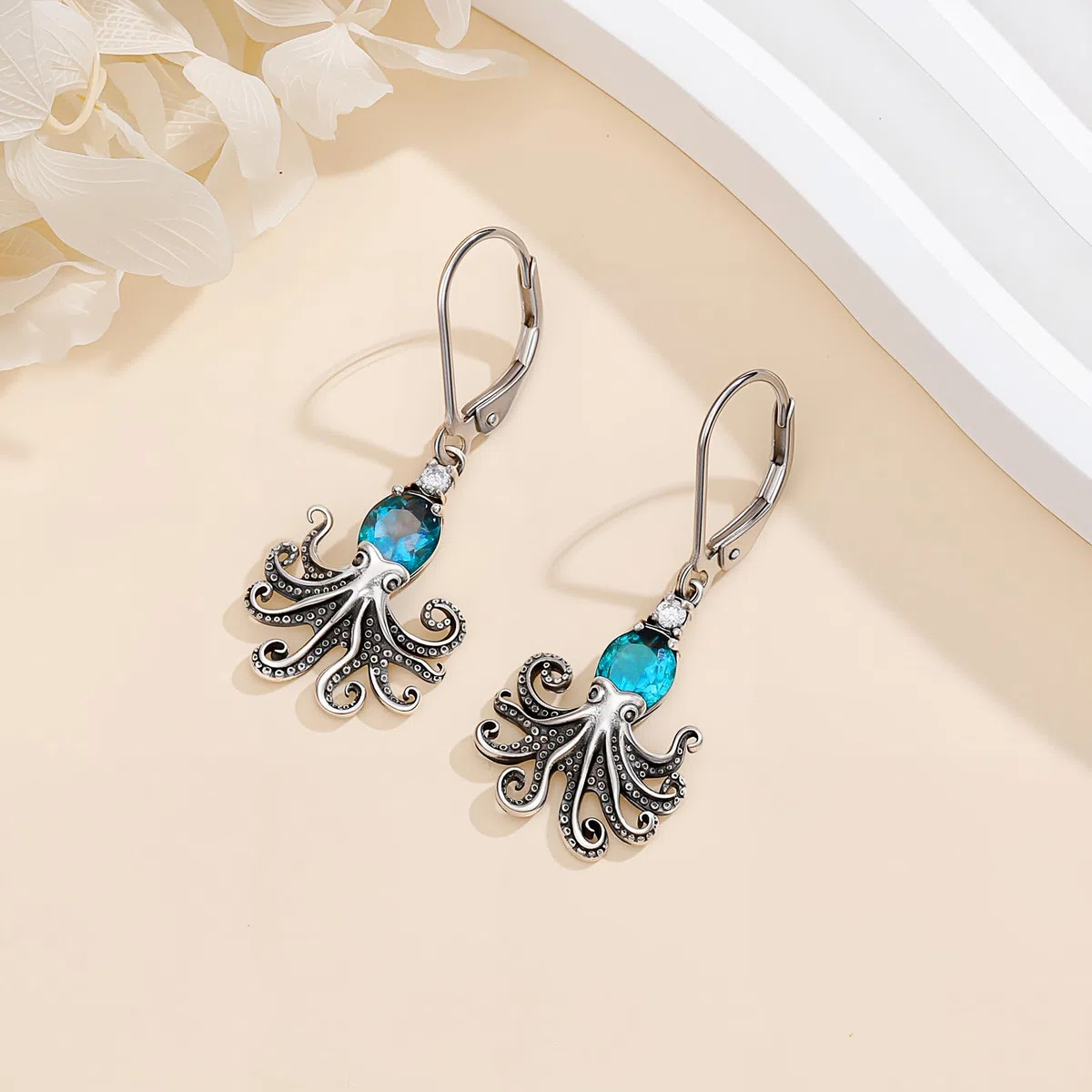 LONAGO Oktopus Ohrringe für Damen 925er Sterlingsilber Ozean Motiv Oktopus Ohrhänger