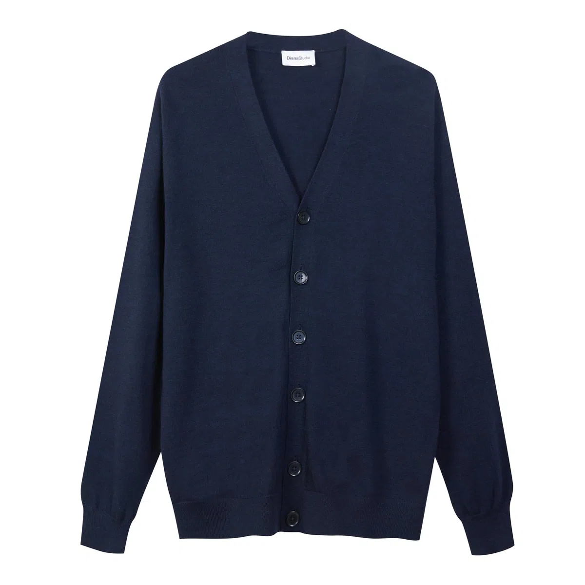 Diana Studio - Basic Cardigan, Herren, 100% Merinowolle, Langarm, Normale Passform