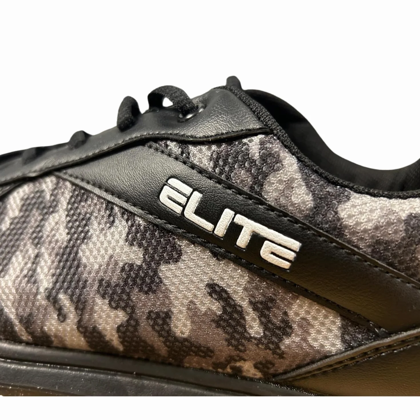 ELITE Pinnacle Bowlingschuhe für Herren – leicht, universelle Gleitsohlen, bequem und leistungssteigernd, Grau, Camo, 48 EU