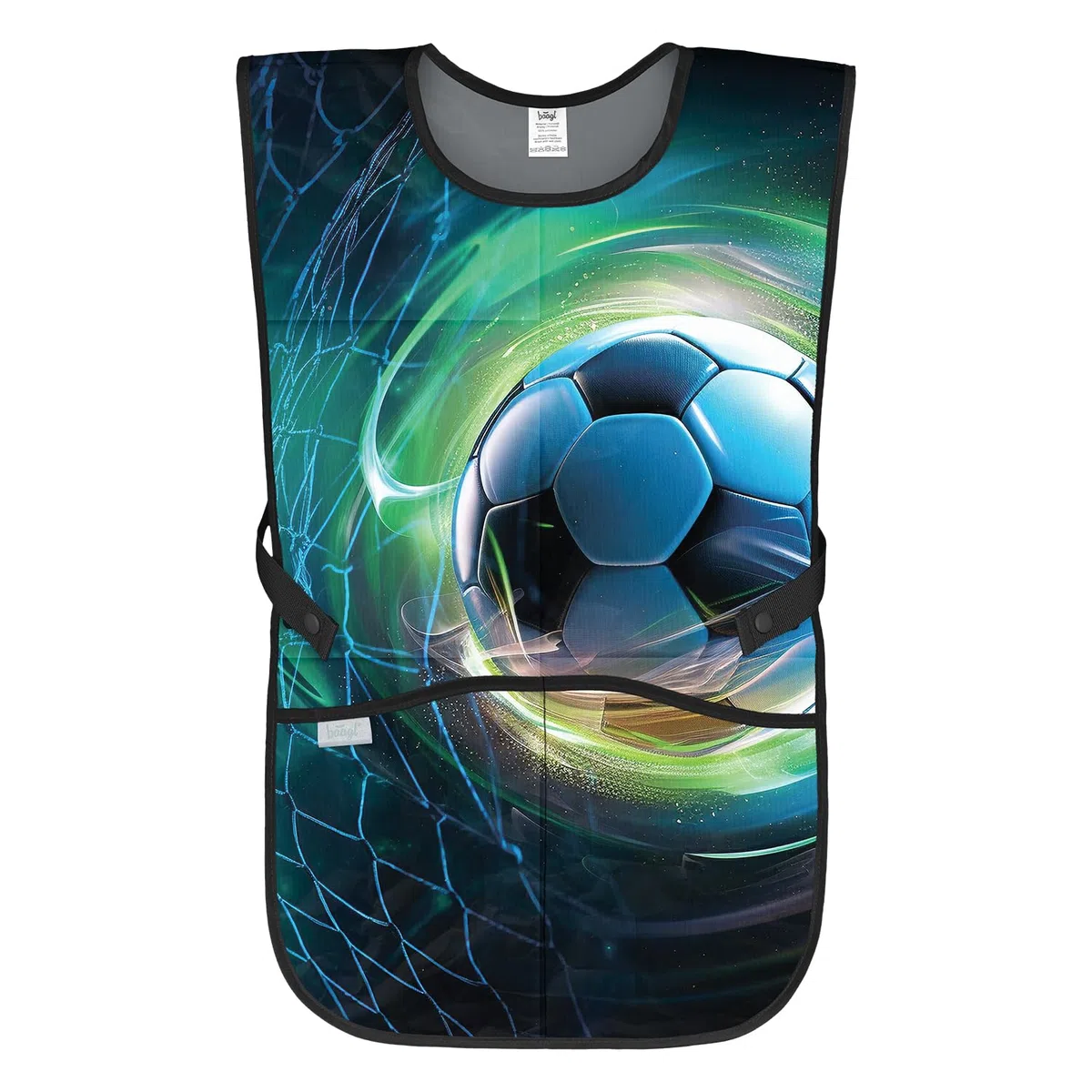 Baagl Schulranzen Jungen Set 5 Teilig (Ergo Schultasche für 1. Klasse, Mäppchen, Turnbeutel, Schürze, Brustbeutel), Grundschule Ranzen, Ergonomischer Schulrucksack, 19 l (Football Player)