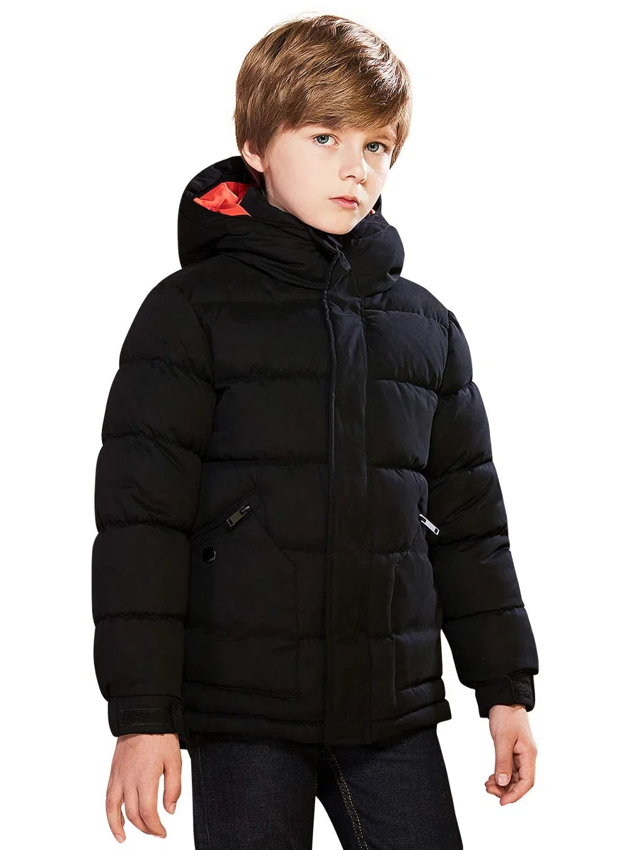 SOLOCOTE Jungen Wintermantel Leichte Verdickte Winterjacke Warm Weich Puffy Baumwolle Outwear Mit Kapuze