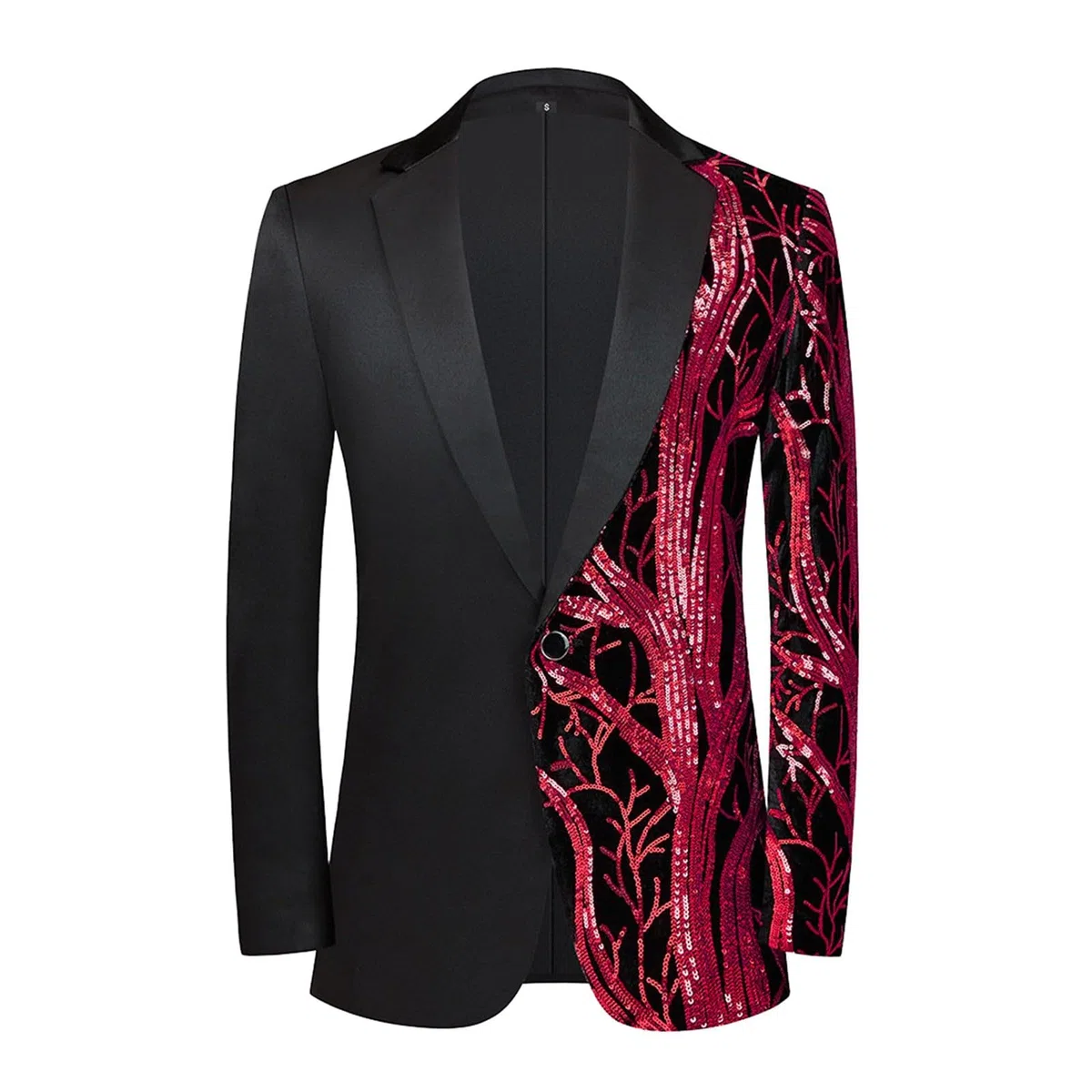 SRZYMJ Rot Machen Sie EIN Mutiges Statement Mit Unserem Herren Pailletten Blazer.Perfekt Für Hochzeiten,Partys,Anzug Herren Schwarz,Anzug Herren Beige Slim Fit Anzughemd Herren Trenchcoat Hemd L