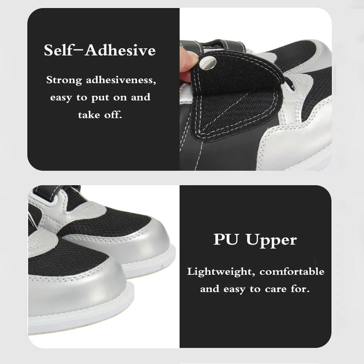 Atmungsaktive Bowlingschuhe,Bowlingschuhe Herren,Bowlingschuhe Damen,Rasen Bowlingschuhe,Bowling-Schuhe Erwachsene,Casual Fashion,Weiches,Atmungsaktiv,FüR Damen Herren Jugendliche,Schwarz