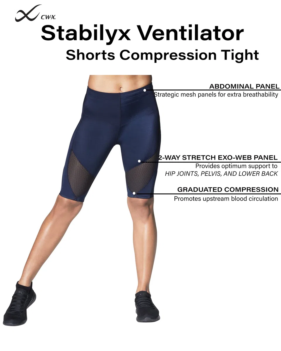 CW-X Damen Stabilyx Kompressions Ventilator-gelenkunterstützung Shorts