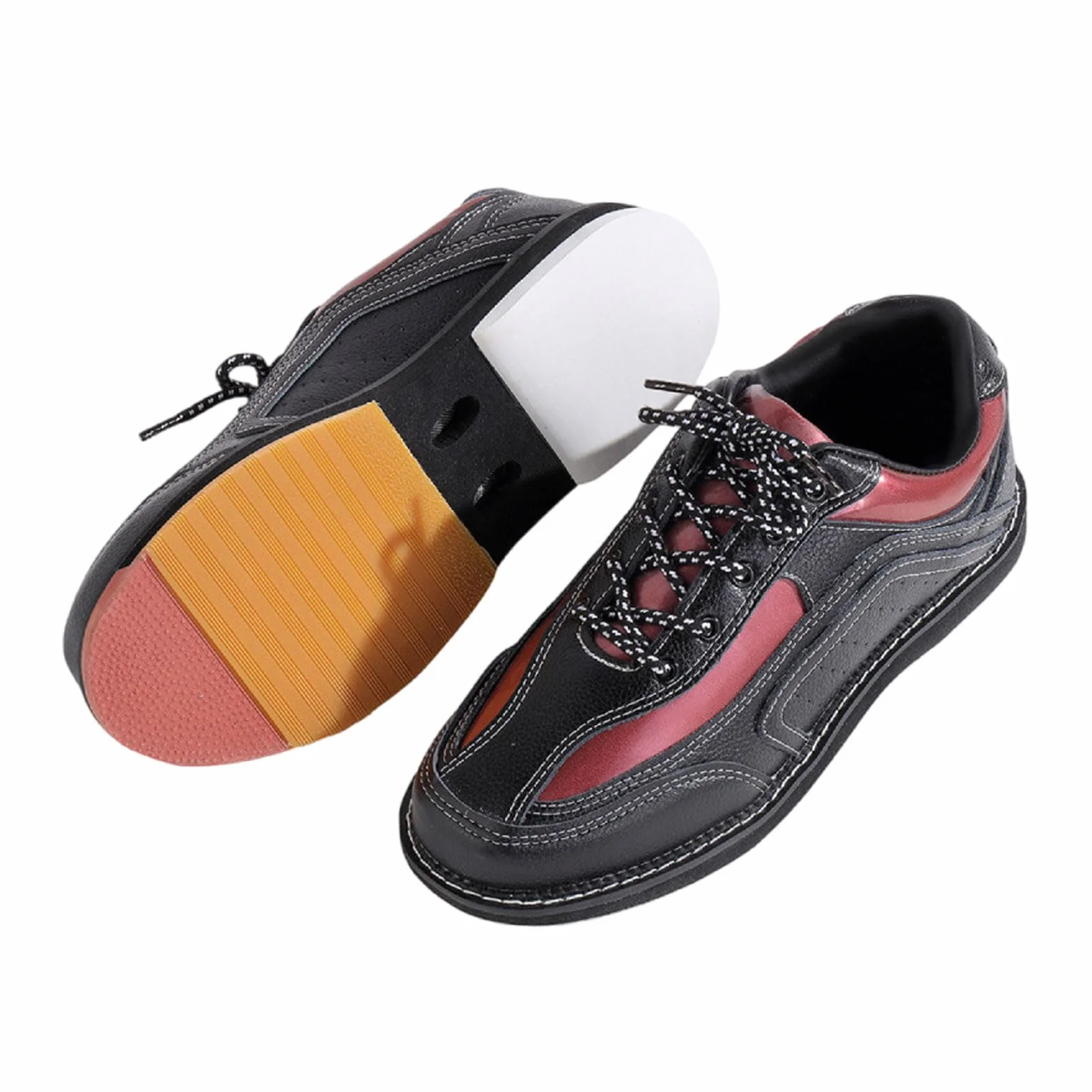 Bowlingschuhe Herren,Atmungsaktive Bowlingschuhe,Bowlingschuhe,Rasen Bowlingschuhe,Bowling-Schuhe Erwachsene,Bowling-Schuhe,Buffer,Bufferatmungsaktiv,Für Rechtshänder-Bowler,Schwarz