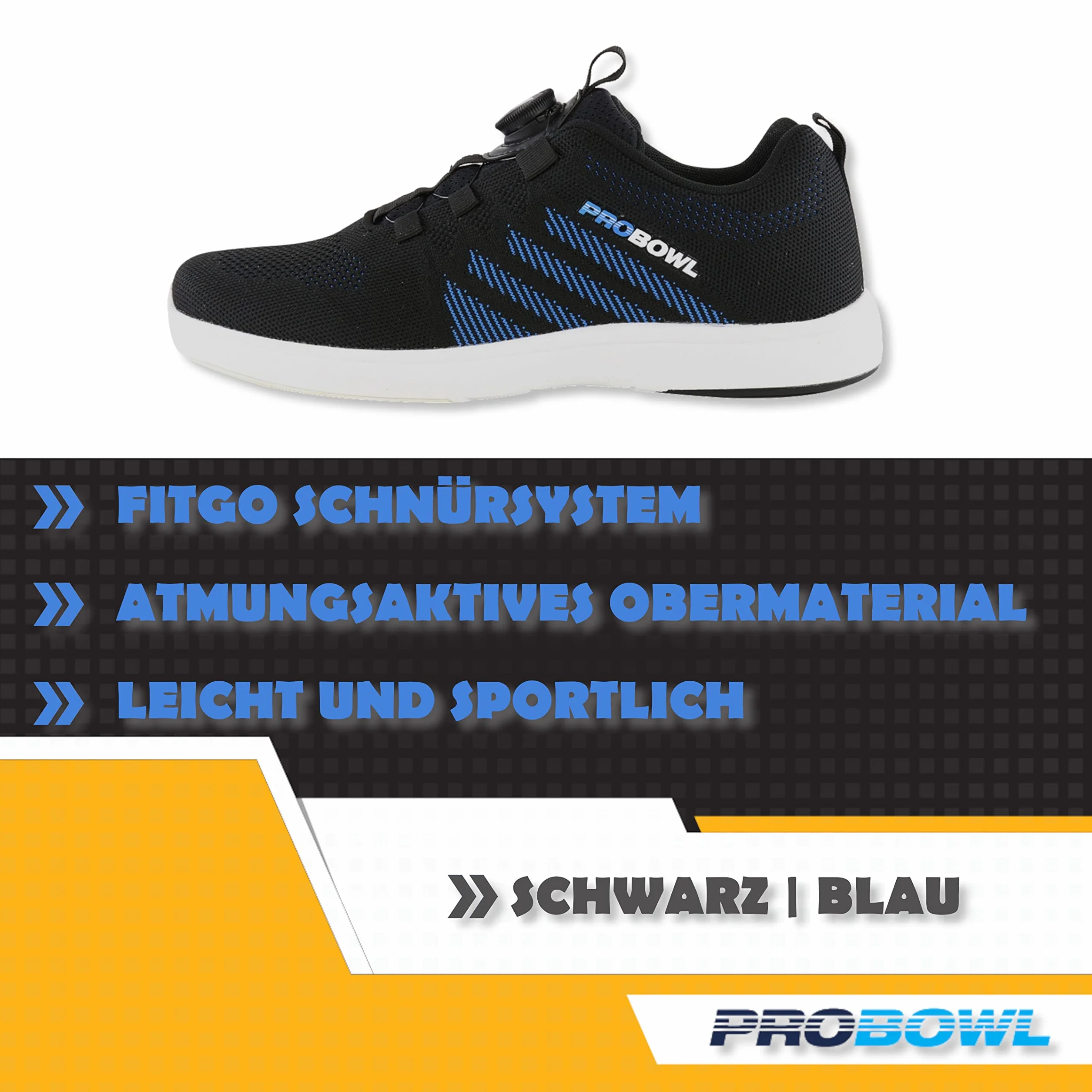 Bowling-Schuhe Herren Erwachsene - Pro Bowl Supro – Gleitsohlen – Hobby Freizeitspieler - Größe: 42,5
